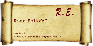 Riez Enikő névjegykártya